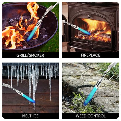 CAMPFIRE Grill Torch Charcoal Starter - Propane Torch, 50,000btu Flame Control Blow Torch With Ergonomic Handle For Charcoal Fire Starter,Weed Burner,Snowmelt(Fuel Not Included)