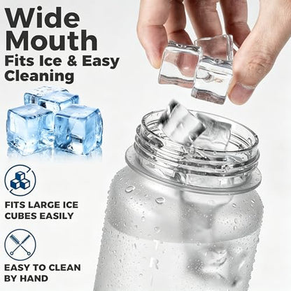 32oz Clear Tritan Water Bottle with Chug Lid - color: transparent