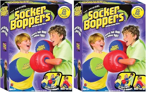 Socker Boppers Inflatable Boxing Pillows - Pair Boppers – colors will vary, Box and Bop, Durable Vinyl, Active Outlet That Aids in Agility, Balance and Coordination, Safe Fun Indoor or Out,(Pack of 2) - size: 2 Count (Pack of 2)