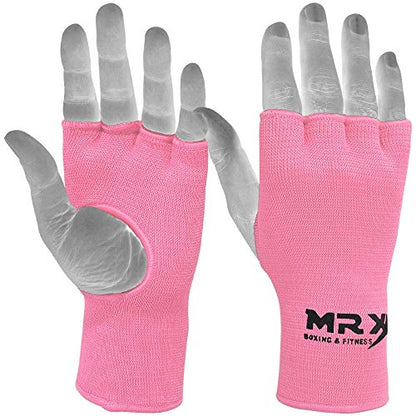 Muay Thai Boxing Inner Gloves Protective Hand Wrap MMA Fist (Pink, Large) - color: Pink, size: Large
