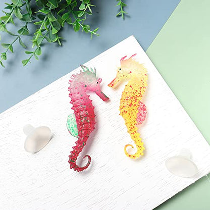 HomeSoGood 3pcs Aquarium Seahorse Decoration, Silicone Luminous Fish Tank Ornament