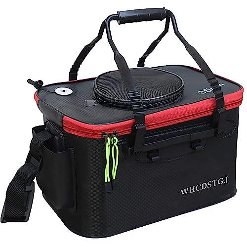 Fishing Bucket, Multifunctional Foldable Portable Fishing Bucket, EVA Fish Bucket are Suitable for Storing Live Fish and Fresh Fish Bait. (size3gallon) - color: Black, size: size3gallon