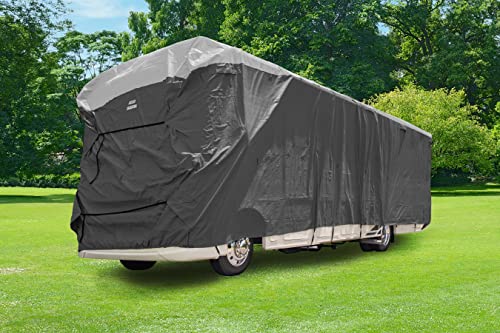 Camco ULTRAGuard 30 to 32-Ft Travel Trailer/Class A RV Cover - Features Zipper Entry Doors & Covered Air Vents - Crafted of Spunbond Polypropylene - Storage Bag for RV Storage & Organization (45732) - size: 30' - 32', style: Class A