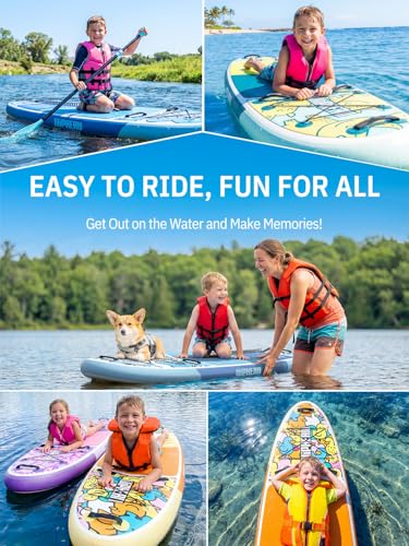 Niphean 10' Inflatable Paddle Board, Ultra-Light SUP for Beginners - color: Yellow