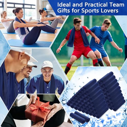 Hosuly 100 Pack Cooling Towels, 40"x12" - color: Dark Blue