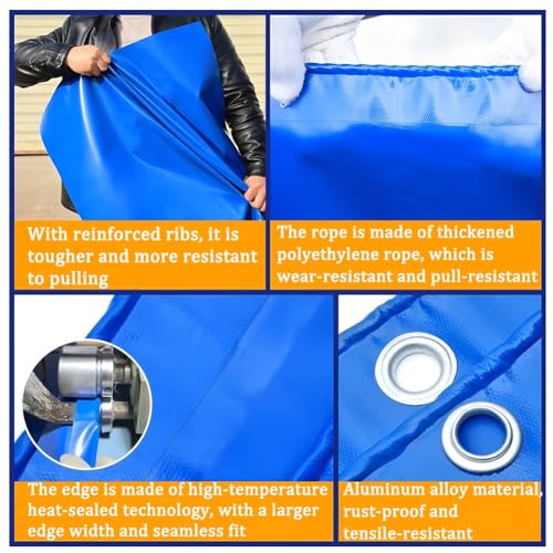 Aquarium Pool with Drain Valve,Aquaculture Water Tank Cistern Steel Frame Multifunction PVC Canvas Temporary Fish Pond，Pool Above Ground PVC Aquarium Pool with Drain Valve, Lightweight Tempo