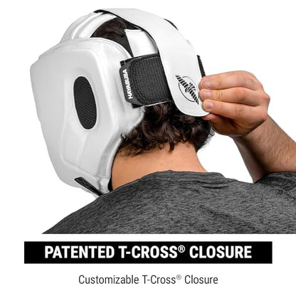 Hayabusa T3 Adjustable Boxing Headgear for Sparring - color: White, size: Large