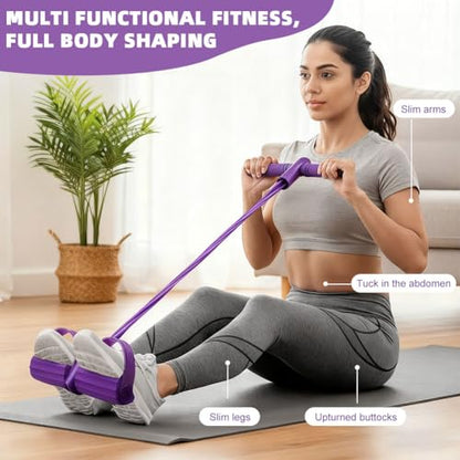 Fitness Resistance Bands- 6 Tube Pedal Ankle Puller with Handle & Tensile Rope for Exercise Sit Up Exercise Equipment Elastic Home Gym Equipment for Women Men - size: 6