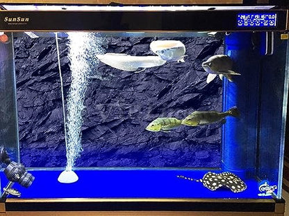 VIP. LINE 3D Effect Black Stone Texture Aquarium Background Poster Fish Tank Backdrop Decorations PVC Background (30" x 22"/ 76 x 56cm) - size: 30" x 22"/ 76 x 56cm