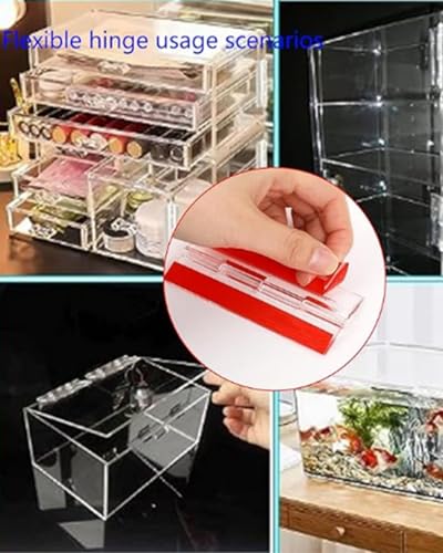 2-Piece Set of Acrylic 300 mm Continuous Piano Hinge - 12" Used for Transparent Boxes, Display Stands, Figurines, Model dust Boxes