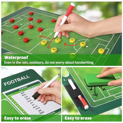 R2Depot Magnetic Coach Marker Boards, Dry Erase Double-Sided Coach Lineup Clipboard, Coaches Gift, Fit for Basketball, Football, Soccer, Baseball - style: Soccer clipboard for coaches magnetic