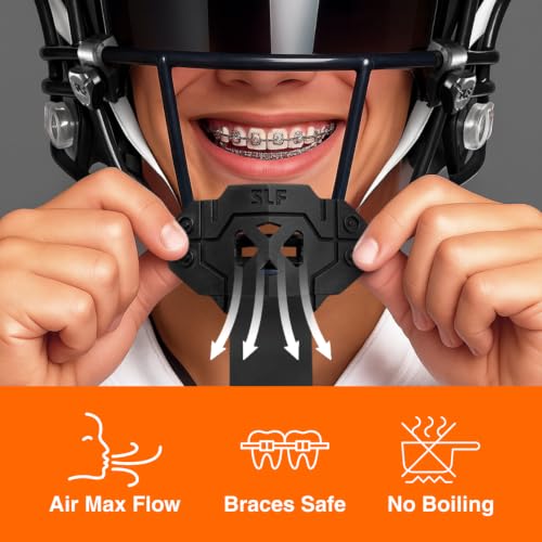 SLEEFS X Crosses Chroma Football Mouth Guard with Helmet Strap - Lip/Teeth Protector Mouthpiece - Moldable - for Youth/Adults, Men & Women Mouth Guard, Maximum Air Flow, Lacrosse, All Sports - color: Crosses Chroma