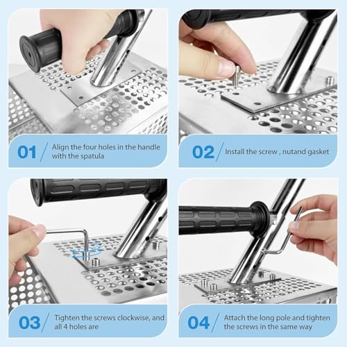 Sand Flea Rake - 51" Long Handle Sand Scoop - Detection Tool with Anti Slip Handle Heavy Duty Stainless Steel Metal Detecting Sand Scoop with Long Handle Ideal for Underwater Treasure Hunting