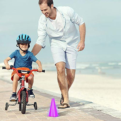 Alyoen 9 inch Traffic Cones, Plastic Sport Cones, Purple Soccer Training Cones for Outdoor Activity & Festive Events (Sets of 10/15/ 20) - color: 10 Pack-Purple