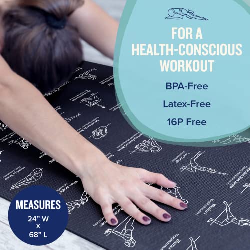 NewMe Fitness Thick Yoga Mat for Women and Men - 5mm Non Slip Pilates Mat - color: Purple
