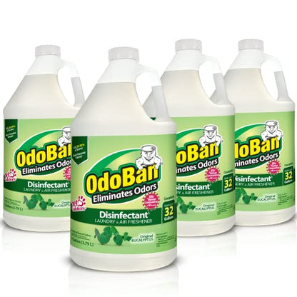 OdoBan Disinfectant Concentrate and Odor Eliminator, 4 Gallons, Original Eucalyptus Scent - size: 128 Fl Oz (Pack of 4)