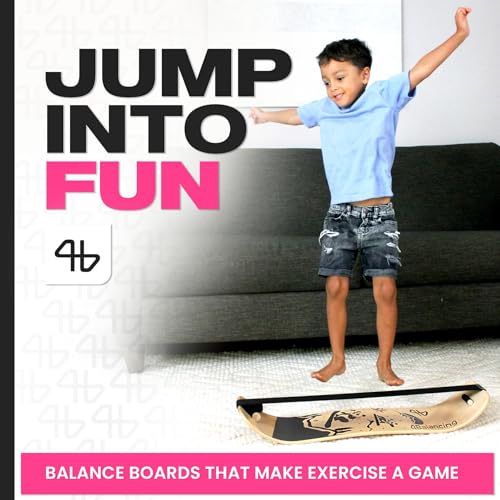 Balance Board for Kids - Slackline Wooden Wobble Board - color: Blue