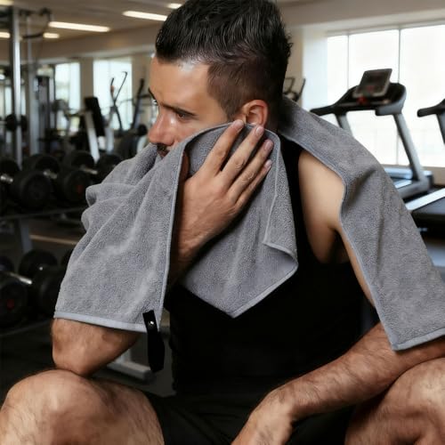 80 * 40cm Microfiber Sports Quick Dry Towel Men's Women's Super Soft Fitness Swimming Sweat Absorbent Sports Towel (Dark Gray) - color: Dark Gray
