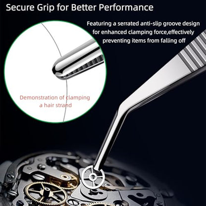 8In SUS304 Bent Tweezers Tongs, Stainless Steel Cooking Tweezers Dishwasher Safe for Grilling, Baking (8In SUS304 Bent Tweezers) - color: 8in Sus304 Bent Tweezers