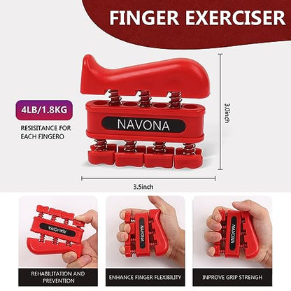 13 PCS Grip Strength Trainer Kit,Forearm and Hand Gripper Strengthener - color: Red