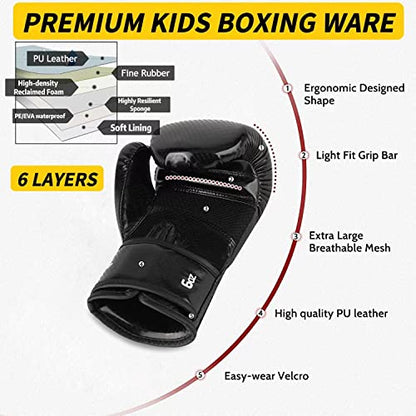 Boxing Gloves for Kids & Toddler & Youth - color: Blue, size: 6oz