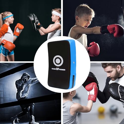 Boxing Training Pads Curved Beginner Training Focus Mitts Striking Target | Sparring Coaching Pad for Krav Maga, , Karate, MMA, Kickboxing, Sparring, Drills, Boxing Training Equipment - color: blue