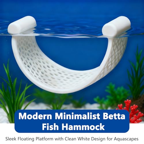 Betta Fish Hammock White Floating Bed for Tank and Aquarium Decor Minimalist Betta Fish Hideout Rest Bed for Beta Fish Hide and Relax in Low Flow Tanks