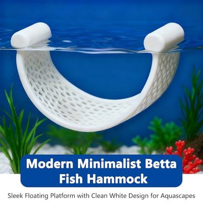 Betta Fish Hammock White Floating Bed for Tank and Aquarium Decor Minimalist Betta Fish Hideout Rest Bed for Beta Fish Hide and Relax in Low Flow Tanks