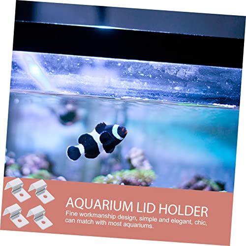 BESPORTBLE 4pcs Stainless Steel Fish Tank Lid Holders Easy Install Aquarium Glass Cover Racks Support for Thick Glass Fish Tank Accessories