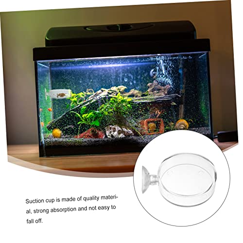 4pcs Transparent Acrylic Fish Feeder Bowl with Cups for Easy Installation Home Aquariums for Fish and Shrimp Feeding and Water Plant Container