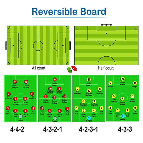 Pure Vie Portable Magnetic Soccer Coaching Board Football Tactics Clipboard - color: 20.86'' X 12.20''