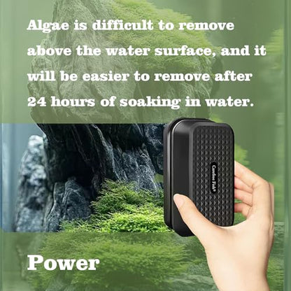 Aquarium Super Strong Magnetic Cleaner for Glass Fish Tank Magnet Brush with Algae Scrapers Floating - size: M