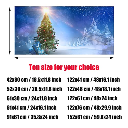 Christmas Aquarium Background Sunshine Christmas Tree Art Painting Sticker, Fish Tank Background Wallpaper Decoration, Thicken 3D Effect PVC Adhesive Poster,91x61cm