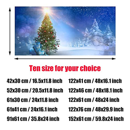 Christmas Aquarium Background Sunshine Christmas Tree Art Painting Sticker, Fish Tank Background Wallpaper Decoration, Thicken 3D Effect PVC Adhesive Poster,91x61cm