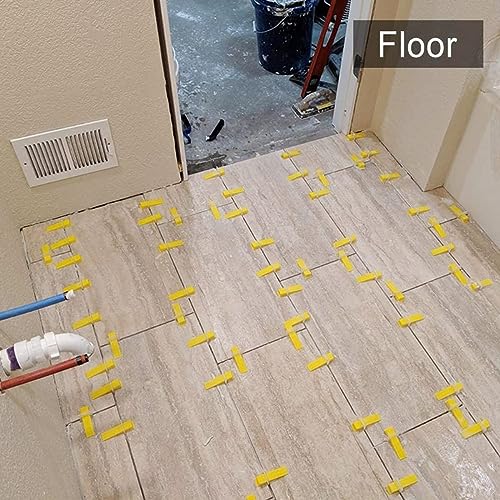 Tile Leveling System with Plier - 1200-Piece Spacers Clips and 300-Piece Reusable Wedges Tools Set for Stone Installation 1/8 Inch - size: 1/8 Inch * 1200 Spacers