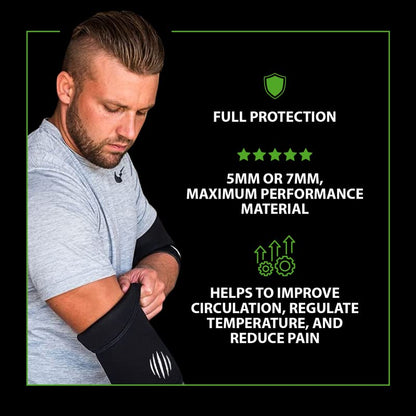 Bear KompleX Elbow Compression Sleeve, 5mm Neoprene Brace, Small, Strongman - color: Black Camo, size: Small - Under 11"