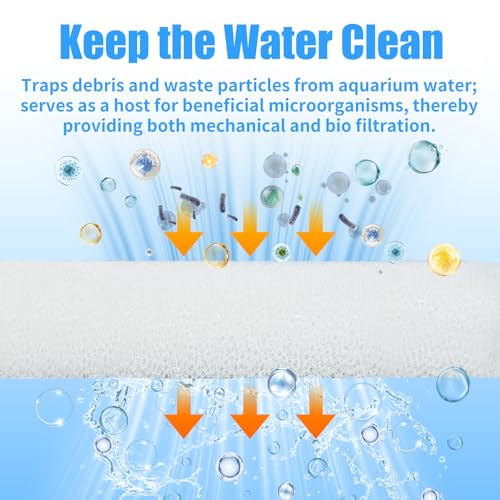 AQUANEAT 6-Pack Replacement Filter Sponge Pads, Aquarium Foam Insert Compatible with AquaClear 50, Fish Tank Filter Media - size: AC 50