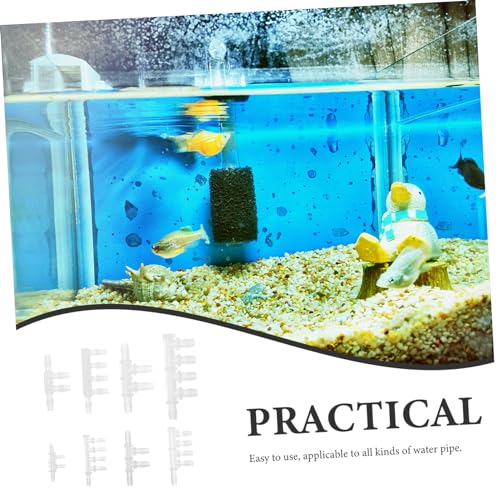 8pcs Fish Tank Hose Barbed Fitting Aquarium Tubing Connector for Oxygen Pump Versatile Soft Plastic Adapter for Projects and