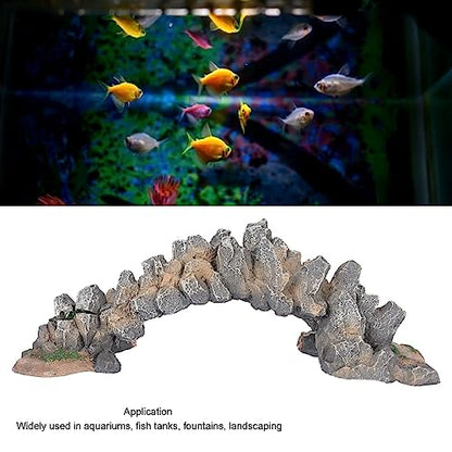 Aquarium Bridge Decoration Resin Arch Bridge Ornament for Fish Tank Landscaping Small Fish Hideout Decor