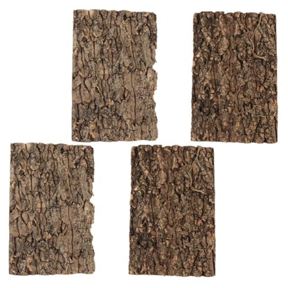 Lurrose 4pcs Natural Bark Terrarium Background for Reptile Tank Aquarium Decor Lightweight Bark Panel for Lizard Turtle Frog Habitat Versatile Scenic Board for Terrarium and Photo Props