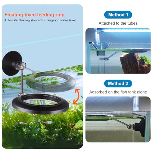 La La Pet Fish Feeding Dish Set with Adjustable Tube Kit, Suction Cups and Cleaning Brush for Aquarium Supplies