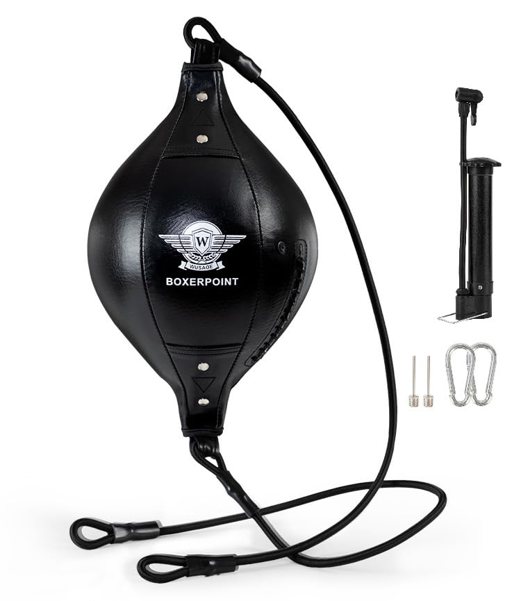 Boxing Double End Punching Ball Striking Punching Bag Kit, Speed Striking Reflex Kit with Bungee Cords Perfect for Reaction, Agility, and Hand Eye Coordination Training