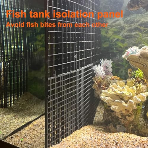 24 PCS Black Aquarium Fish Tank Divider, 11.8 x 11.8 Inch Plastic Egg Crate, Board Divider Fish Tank Bottom, Aquarium Filter Bottom Tray, Grid Isolation Board Partition for Aquarium,Fish Tank