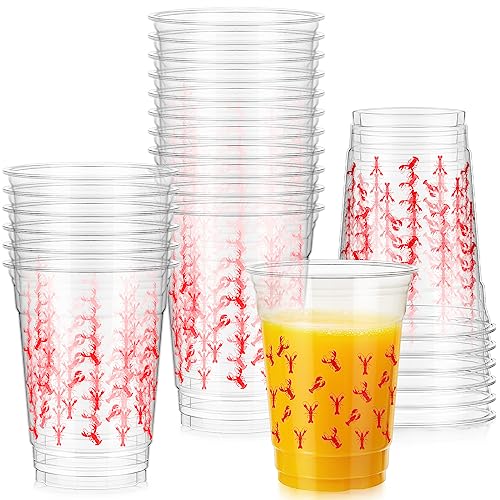 Tanlade 50 Pcs 12 oz Crawfish Boil Cups Lobster Birthday Party Cups Disposable Seafood Boil Party Supplies Plastic for Lobster Seafood Shrimp Birthday Decoration