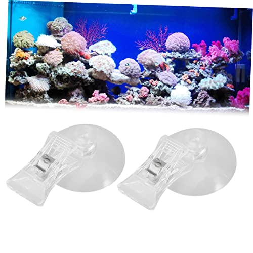 Yardwe Plastic Suction Cup Feeding Clips 10pcs Fish Tank Clip Aquarium Fodder Clamps Accessories