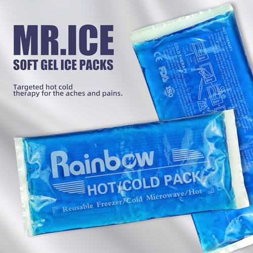 2 Pack Reusable Gel Ice Packs, Flexible Hot Cold Packs for Injuries | Flexible When Frozen, Reusable Hot & Cold Therapy, Ideal for Breast Surgery, Strain, Migraine,Durable Leak-Resistant Design - style: 4.3" x 9.8" 2 packs