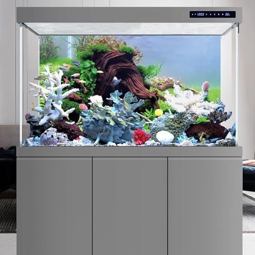 AWERT 24x12 inches Wood Aquarium Seaweed Aquarium Background River Bed & Lake Fish Tank Background Seagrass Aquarium Vinyl Background