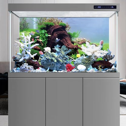 AWERT 24x12 inches Wood Aquarium Seaweed Aquarium Background River Bed & Lake Fish Tank Background Seagrass Aquarium Vinyl Background