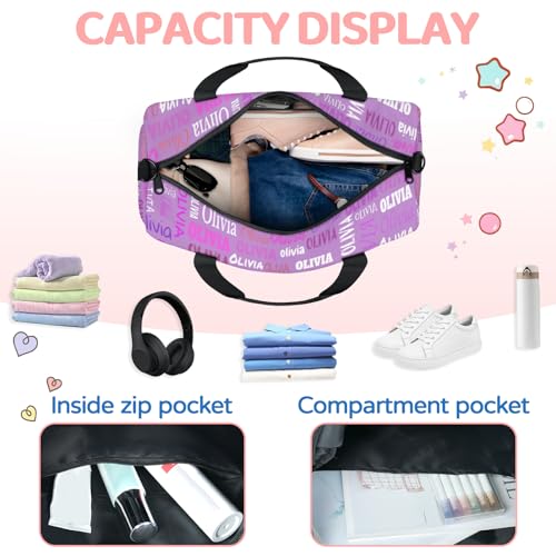 Personalized Sport Dance Bag Custom Orchid Purple Color Duffle Gym Bag - color: Lavender
