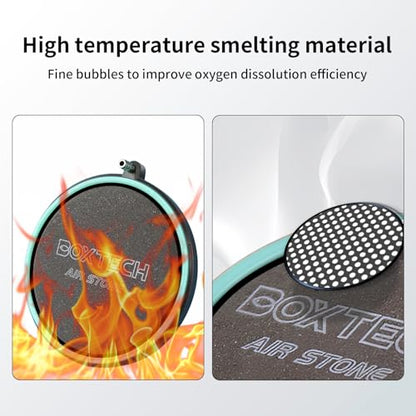 5.2 Inch Air Stone for Aquarium – High Output Dissolved Oxygen Diffuser with Control Valve, Ultra-Quiet Nano Bubble Airstone for Large Fish Tanks, Breeding Tanks, Reef & Hydroponic Systems - size: 5.2 inch